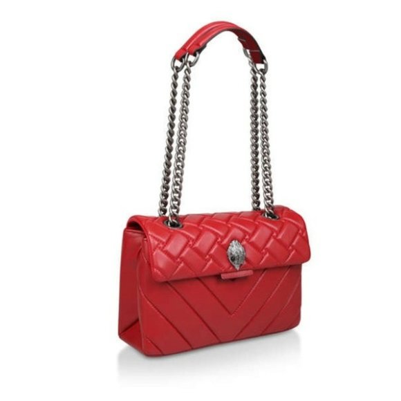 Kurt Geiger London Red Kensington Medium Leather Shoulder Crossbody Bag Purse - Picture 12 of 16